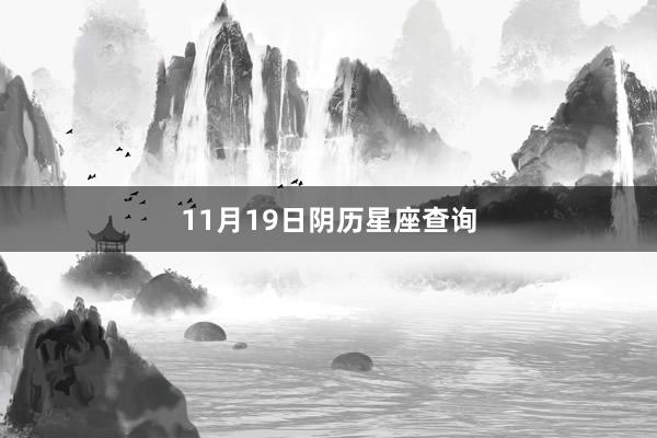 11月19日阴历星座查询